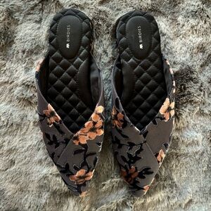 BIRDIES The Swan Cherry Blossom Mules Flats Size 8.5 Slip On